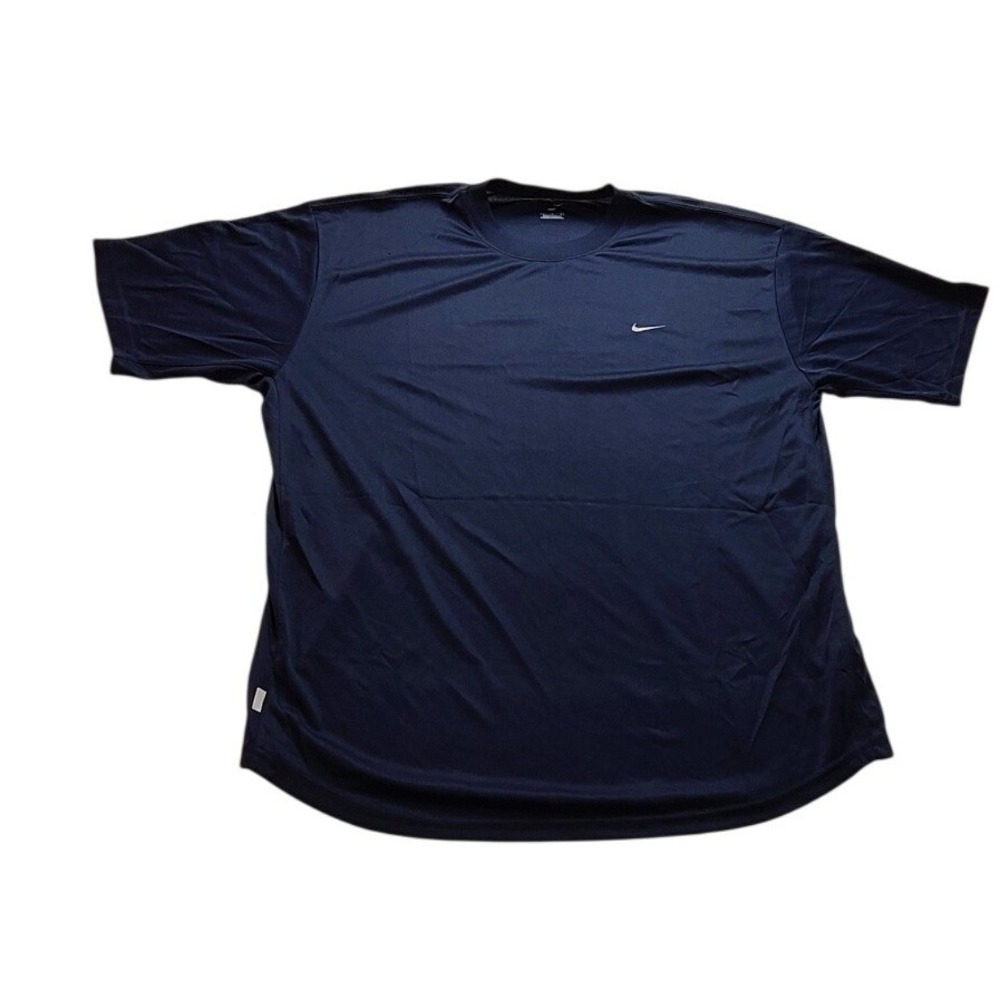 Nike Dri-FIT Mens Short Sleeve Training Shirt Navy Blue Swoosh Large